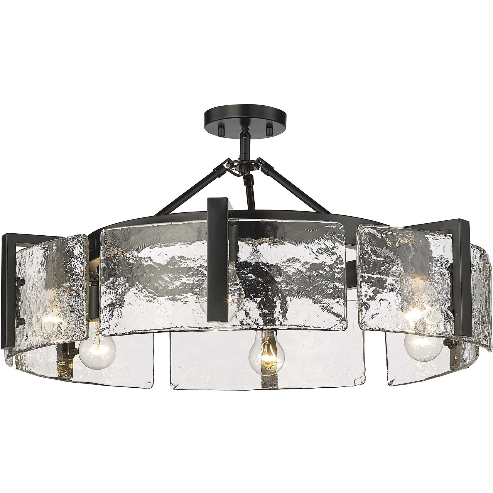 Aenon 6 Light 27.75 inch Matte Black Semi Flush Ceiling Light